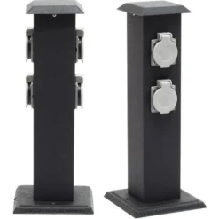 Colonna Multipresa Da Giardino Con 4 Prese Metallo Palo Presa Multipla Esterno