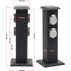 Colonna Multipresa Da Giardino Con 4 Prese Metallo Palo Presa Multipla Esterno -OUTSUN Giardino Negozio 11317735 4