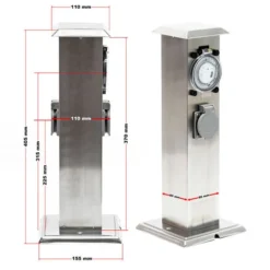 Colonna Multipresa Da Giardino Con 2 Prese In Acciaio Timer Palo Presa Multipla Esterno -OUTSUN Giardino Negozio 11317737 4