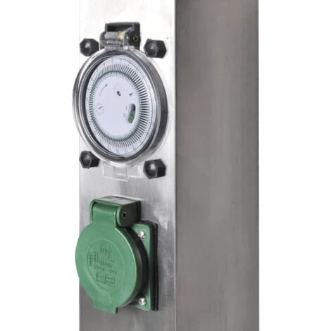 Presa Elettrica Da Giardino A Pilastro Acciaio Inox Con Timer VidaXL 5 Presa Elettrica Da Giardino A Pilastro Acciaio Inox Con Timer VidaXL - immagine 5
