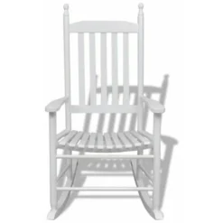 Nova Sedia A Dondolo In Legno Di Abete Con Sedile Curvo Bianco -OUTSUN Giardino Negozio 11900985 3