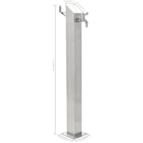 Fontanella A Colonna In Acciaio Inossidabile Quadrata 95 Cm VidaXL 3 Fontanella A Colonna In Acciaio Inossidabile Quadrata 95 Cm VidaXL - immagine 3