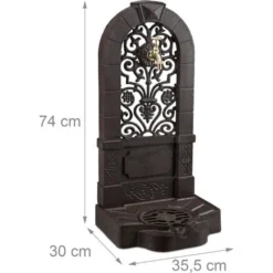 Relaxdays Fontana Da Parete Giardino, Terrazza, Stile Antico, Rubinetto, Vaschetta, HxLxP: 74 X 36 X 30 Cm, Marrone 8 Relaxdays Fontana Da Parete Giardino, Terrazza, Stile Antico, Rubinetto, Vaschetta, HxLxP: 74 X 36 X 30 Cm, Marrone -OUTSUN Giardino Negozio 12288293 4
