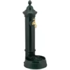 Relaxdays Fontana A Colonna Da Giardino, Stile Vintage, Autoportante, Rubinetto, Vaschetta, HLP 72x26x31 Cm, Verde Scuro