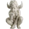 Design Toscano EU4360 Statua Cherubino I Misteri Della Vita, Off Bianco, 29x23x38 Cm