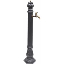 Fontana A Colonna Mod. Diana In Ghisa Per Casa Giardino Con Rubinetto Cod. 147 In Ottone Brunito