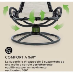 Blumfeldt The Chiller Sedia A Dondolo 77x85x173 Cm 360 ComfortMesh Beige 7 Blumfeldt The Chiller Sedia A Dondolo 77x85x173 Cm 360 ComfortMesh Beige -OUTSUN Giardino Negozio 13296053 3