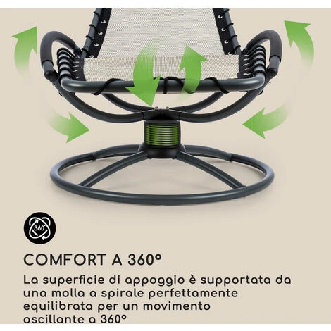 Blumfeldt The Chiller Sedia A Dondolo 77x85x173 Cm 360 ComfortMesh Beige 3 Blumfeldt The Chiller Sedia A Dondolo 77x85x173 Cm 360 ComfortMesh Beige - immagine 3