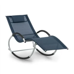 Blumfeldt Westwood Rocking Chair Sdraio A Dondolo Ergonomica Alluminio Blu