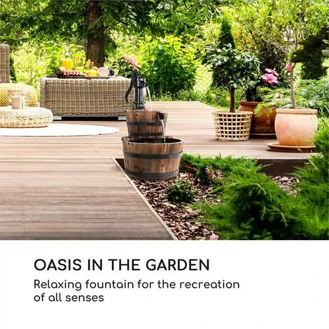 Blumfeldt Cascada Doble Fontana Decorativa 2 Piani 12 W 600l/h Legno Marrone 2 Blumfeldt Cascada Doble Fontana Decorativa 2 Piani 12 W 600l/h Legno Marrone - immagine 2