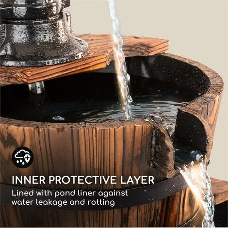 Blumfeldt Cascada Doble Fontana Decorativa 2 Piani 12 W 600l/h Legno Marrone 4 Blumfeldt Cascada Doble Fontana Decorativa 2 Piani 12 W 600l/h Legno Marrone - immagine 4