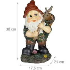 Relaxdays Gnomo Da Giardino Con Fagotto A Forma Di Ghianda, Resistente A Gelo & Intemperie, Giardino & Aiuole, Colorato -OUTSUN Giardino Negozio 15015257 4