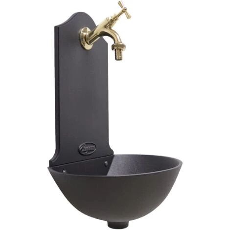 Fontana A Muro Mod.Malaga Colore Ghisa Casa E Giardino Con Rubinetto Cod.303L In Ottone Lucido 1 Fontana A Muro Mod.Malaga Colore Ghisa Casa E Giardino Con Rubinetto Cod.303L In Ottone Lucido