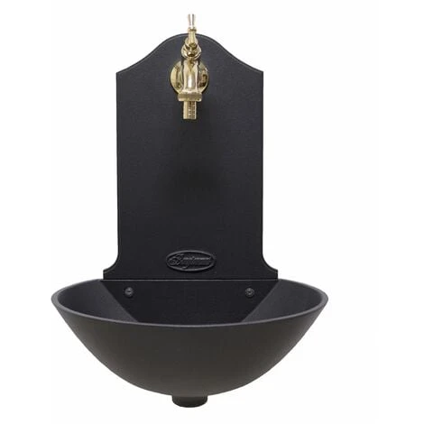 Fontana A Muro Mod.Malaga Colore Ghisa Casa E Giardino Con Rubinetto Cod.303L In Ottone Lucido 2 Fontana A Muro Mod.Malaga Colore Ghisa Casa E Giardino Con Rubinetto Cod.303L In Ottone Lucido - immagine 2