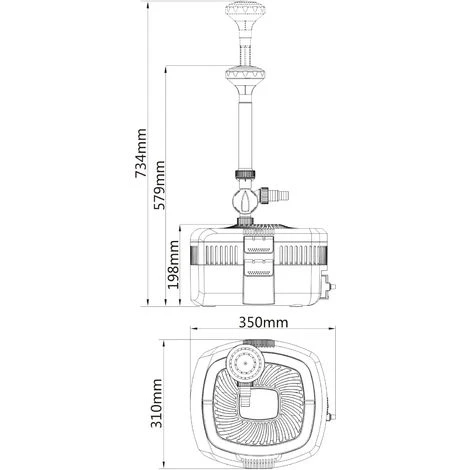 Filtro UV Per Fontana SunSun CUF-3800 3.800 L/h Prevalenza 2,8 M Lampada UVC 11 W 3 Filtro UV Per Fontana SunSun CUF-3800 3.800 L/h Prevalenza 2,8 M Lampada UVC 11 W - immagine 3