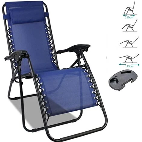 SEDIA RECLINABILE ZERO GRAVITY IN TEXTIELENE BLU 2 SEDIA RECLINABILE ZERO GRAVITY IN TEXTIELENE BLU - immagine 2