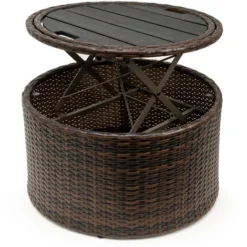 Casaria Isola Prendisole In Polyrattan Ø185 Cm Con Tavolino WPC – Libera Scelta Colore Marrone -OUTSUN Giardino Negozio 19547694 3