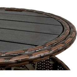 Casaria Isola Prendisole In Polyrattan Ø185 Cm Con Tavolino WPC – Libera Scelta Colore Marrone -OUTSUN Giardino Negozio 19547694 4