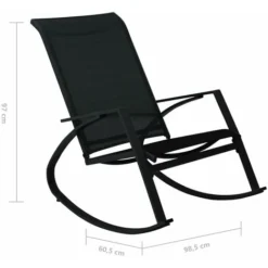 Sedie A Dondolo Da Giardino 2 Pz In Textilene Nero VidaXL -OUTSUN Giardino Negozio 19634519 3