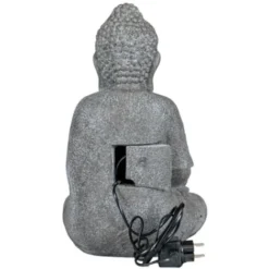 Fontana Da Esterno Buddha Con Ricircolo D'acqua E Illuminazione Led, 29,5x28x45 Cm -OUTSUN Giardino Negozio 21290860 4