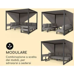 Blumfeldt Havanna Gazebo E Set Lounge 270x230x270cm 4 Divanetti Due Posti Grigio 7 Blumfeldt Havanna Gazebo E Set Lounge 270x230x270cm 4 Divanetti Due Posti Grigio -OUTSUN Giardino Negozio 22854581 3