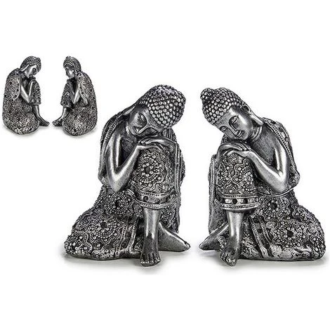 Statue Da Giardino Argento Resina Argento (9,5 X 15 X 12 Cm) 1 Statue Da Giardino Argento Resina Argento (9,5 X 15 X 12 Cm)