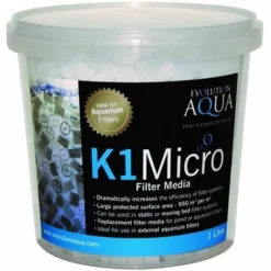 MATERIALE FILTRANTE FLOTTANTE PER FILTRO LAGHETTO ACQUARI KALDNES K1 MICRO 1 LT