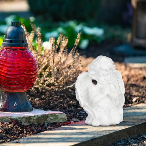 Relaxdays Statua Angelo Custode, Inginocchiato & In Preghiera, Resistente Alle Intemperie & Gelo, Decorazione, Bianco 2 Relaxdays Statua Angelo Custode, Inginocchiato & In Preghiera, Resistente Alle Intemperie & Gelo, Decorazione, Bianco - immagine 2