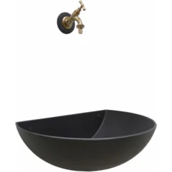 Fontana A Muro Mod.Venezia Color Ghisa Per Casa E Giardino + Rubinetto Brunito Cod.303B In Ottone Brunito