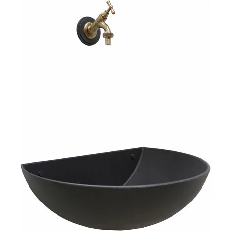 Fontana A Muro Mod.Venezia Color Ghisa Per Casa E Giardino + Rubinetto Brunito Cod.303B In Ottone Brunito 1 Fontana A Muro Mod.Venezia Color Ghisa Per Casa E Giardino + Rubinetto Brunito Cod.303B In Ottone Brunito