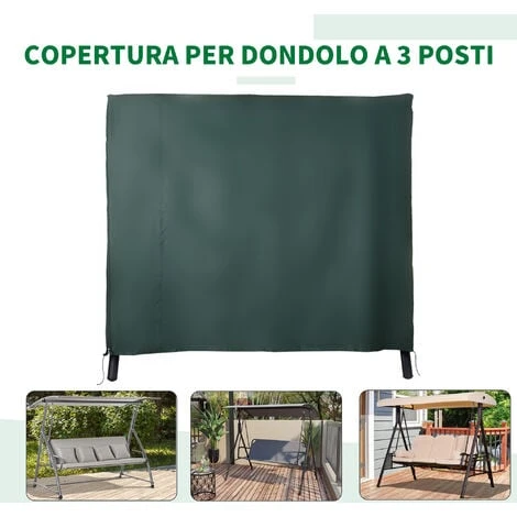 Outsunny Telo Di Copertura Per Dondolo In Tessuto Oxford Impermeabile 205x124x164cm 5 Outsunny Telo Di Copertura Per Dondolo In Tessuto Oxford Impermeabile 205x124x164cm - immagine 5