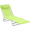 Outsunny Lettino Prendisole Reclinabile Pieghevole Con Cuscino, Verde