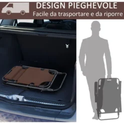 Outsunny Lettino Sdraio Pieghevole Da Giardino Piscina Con Braccioli Marrone -OUTSUN Giardino Negozio 30063560 5