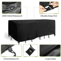 180 X 120 X 74 Cm Copertura Impermeabile Per Mobili Giardino Esterno Patio Spiaggia Divano Sedia Copri Tavolo Protezione Copertura Antipolvere Per Pioggia E Neve -OUTSUN Giardino Negozio 30389443 3