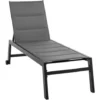 Outsunny Sdraio Da Giardino Reclinabile Su 5 Livelli Rivestimento Imbottito, Alluminio E Textilene, Grigio