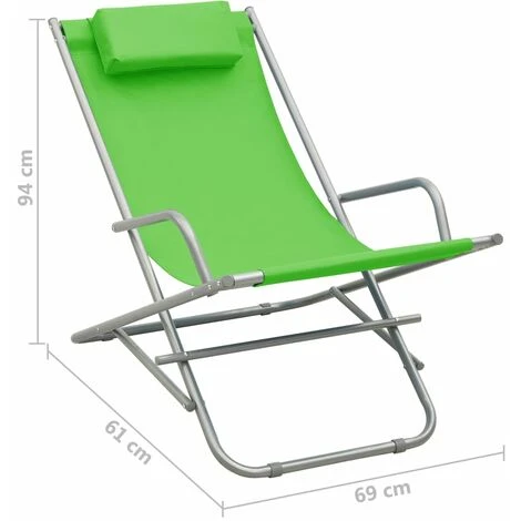 Sedie A Dondolo 2 Pz In Acciaio Verdi VidaXL 3 Sedie A Dondolo 2 Pz In Acciaio Verdi VidaXL - immagine 3