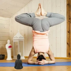 Relaxdays Statua Buddha Seduto 18 Cm, Per Soggiorno E Bagno, Resistente All’Umidità, In Pietra Artificiale, Grigio Scuro -OUTSUN Giardino Negozio 31795873 3