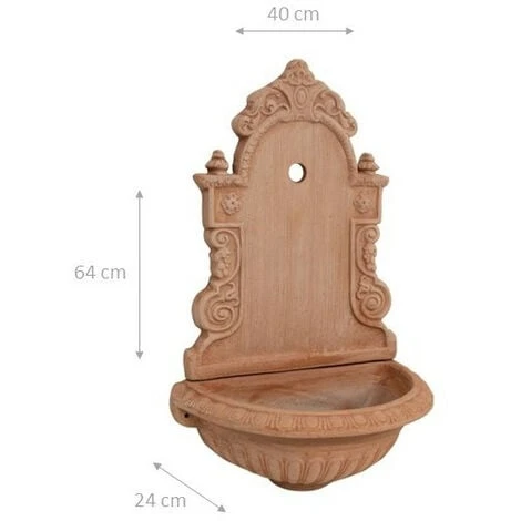 Fontana A Muro Giardino 64x40x24 Cm Made In Italy Fontana Da Giardino A Muro In Terracotta Fontanella Da Giardino Muro Esterno 2 Fontana A Muro Giardino 64x40x24 Cm Made In Italy Fontana Da Giardino A Muro In Terracotta Fontanella Da Giardino Muro Esterno - immagine 2