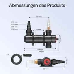 Depuratore D´acqua Per Stagni SunSun CUV-111, Lampada 11W 7 Depuratore D´acqua Per Stagni SunSun CUV-111, Lampada 11W -OUTSUN Giardino Negozio 3296884 3