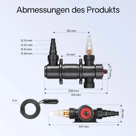 Depuratore D´acqua Per Stagni SunSun CUV-111, Lampada 11W 3 Depuratore D´acqua Per Stagni SunSun CUV-111, Lampada 11W - immagine 3