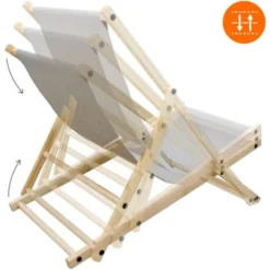 2x Sedie Sdraio Legno Da Giardino Spiaggia Pieghevoli Lettini Prendisole Verde -OUTSUN Giardino Negozio 33295131 4