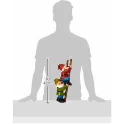 Design Toscano Sulla Scala A Pioli Gnomo Rampicante Gnomo Divertente Statua Da Giardino, Poliresina, A Colori, 28 Cm -OUTSUN Giardino Negozio 33406219 4