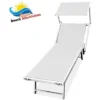 Lettino Prendisole Alluminio Pieghevole LIDO Spiaggia Giardino Bianco 180x60x40