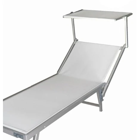 Lettino Prendisole Alluminio Pieghevole LIDO Spiaggia Giardino Bianco 180x60x40 2 Lettino Prendisole Alluminio Pieghevole LIDO Spiaggia Giardino Bianco 180x60x40 - immagine 2