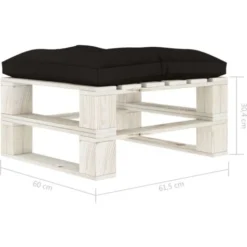 Ottomana Da Giardino Pallet Con Cuscino Nero In Legno VidaXL -OUTSUN Giardino Negozio 35633876 3