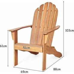 Adirondack Chair Sedia A Sdraio Da Spiaggia Poltrona Giardino, Lettino Prendisole (Naturale) 7 Adirondack Chair Sedia A Sdraio Da Spiaggia Poltrona Giardino, Lettino Prendisole (Naturale) -OUTSUN Giardino Negozio 35634038 3