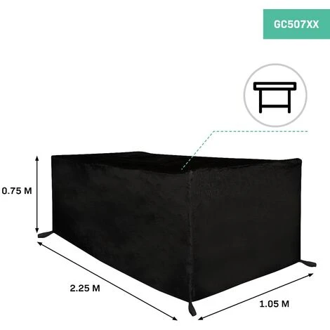 VONROC Copertura Impermeabile Copritavolo Da Giardino Da Esterno 225x105x75cm. Include Gancio E Cinturino. Resistente Raggi UV E Al Lavaggio 2 VONROC Copertura Impermeabile Copritavolo Da Giardino Da Esterno 225x105x75cm. Include Gancio E Cinturino. Resistente Raggi UV E Al Lavaggio - immagine 2