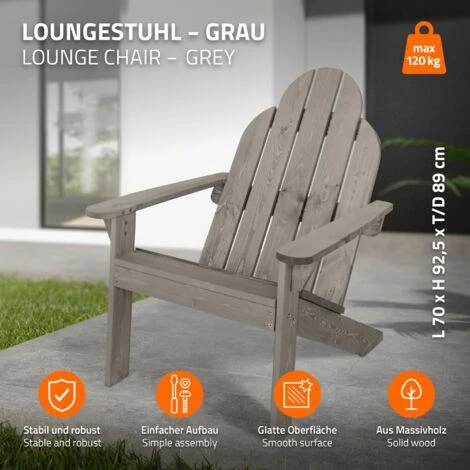 Sedia Poltrona Adirondack Da Giardino Terrazza Legno Massello Di Pino Robusto 2 Sedia Poltrona Adirondack Da Giardino Terrazza Legno Massello Di Pino Robusto - immagine 2