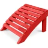 Poggiapiedi Per Sedia Da Giardino Design Adirondack Legno Mobili Da Esterno - Alana Rosso - Legno Di Cicuta