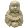 Statua Buddha Soprammobile Decorazione Casa Statuetta Portafortuna In Ceramica Beige